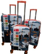 Fiber trolley bag for travel – lightweight durable luggage with wheels – Denion Leather